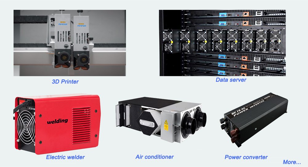 What area is the cooling fan applied to?